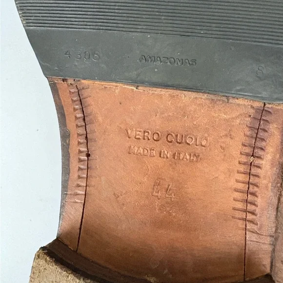 Calzoleria Toscana || Italian Leather Brogue Oxford Dress Shoes Tan EU 44 - Picture 8 of 9